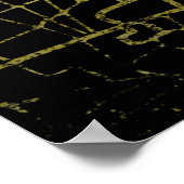 Copenhagen Gold Style Art Map ポスター (角)