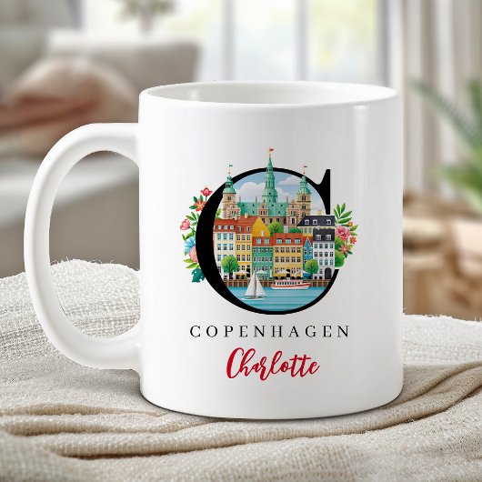 Copenhagen Monogram Letter C Personalized Gift コーヒーマグカップ