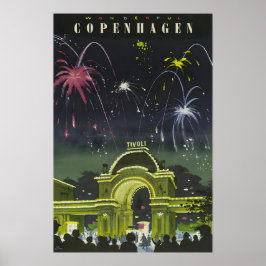 Copenhagen Painting Denmark Travel Poster Danish A ポスター