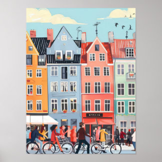 Copenhagen Print Copenhagen Illustration Denmark  ポスター