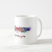 Copenhagen skyline in watercolor コーヒーマグカップ (正面右)