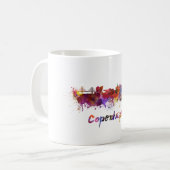 Copenhagen skyline in watercolor コーヒーマグカップ (正面左)