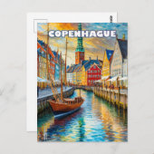 Copenhague invite à la douceur de l'été ポストカード (正面/裏面)