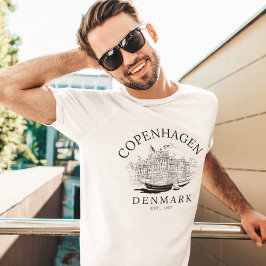 Copenhaguen Denmark vintage Landscape Tシャツ