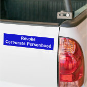 "CoporateのPersonhood"のバンパーステッカー取り消して下さい バンパーステッカー (トラック上)