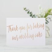 Copper「私たちのケーキをベーキングし結婚てくれてありがとう」 サンキューカード (スタンド正面)