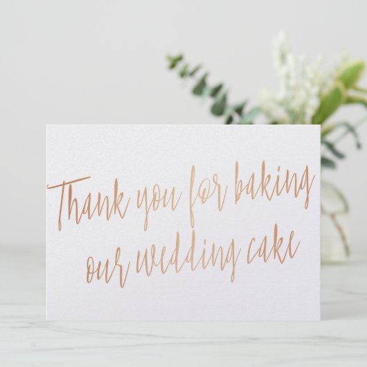 Copper「私たちのケーキをベーキングし結婚てくれてありがとう」 サンキューカード (スタンド正面)