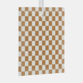 Copper and eggshell checkerboard pattern ガラスオーナメント (正面右)