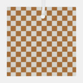 Copper and eggshell checkerboard pattern ガラスオーナメント (裏面)