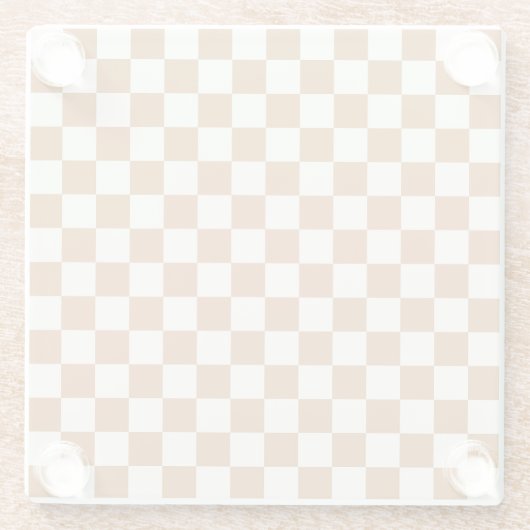 Copper and eggshell checkerboard pattern ガラスコースター (裏面)