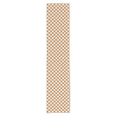 Copper and eggshell checkerboard pattern ショートテーブルランナー (正面)