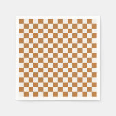 Copper and eggshell checkerboard pattern スタンダードカクテルナプキン (正面)
