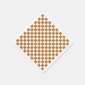 Copper and eggshell checkerboard pattern スタンダードカクテルナプキン (角)