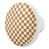 Copper and eggshell checkerboard pattern セラミックノブ (右)
