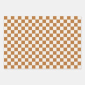 Copper and eggshell checkerboard pattern ラッピングペーパーシート (正面3)