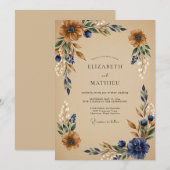 Copper Artistic Harvest Wedding 招待状 (正面/裏面)