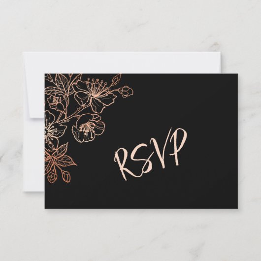  Copper Black Wedding RSVP (裏面)