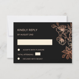  Copper Black Wedding RSVP