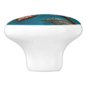 Copper Blooming Flower on Teal セラミックノブ (側面)