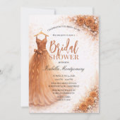 Copper Bridesmaid Dress Bridal Shower 招待状 (正面)