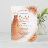 Copper Bridesmaid Dress Bridal Shower 招待状 (スタンド正面)