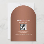 Copper Brown Arched QR Code Wedding 招待状 (裏面)