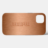 Copper Brown Metallic Brushed Aluminum Look Case-Mate iPhoneケース (裏面 (横))