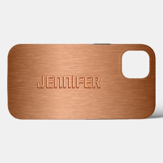 Copper Brown Metallic Brushed Aluminum Look Case-Mate iPhoneケース (裏面 (横))