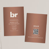 Copper Brown Minimalist QR Wedding 招待状