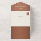 Copper Brown QR Wedding オールインワン招待状 (外側)