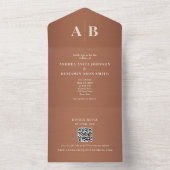 Copper Brown QR Wedding オールインワン招待状 (内側)