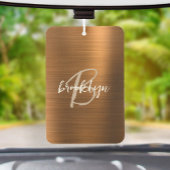 Copper Brushed Metal Script Monogram  カーエアーフレッシュナー