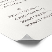 Copper Burgundy Wildflower | Beige Seating Chart ポスター (角)