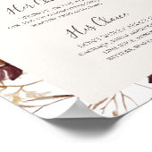 Copper Burgundy Wildflower | Signature Drinks Sign ポスター (角)