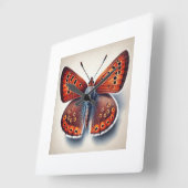 Copper Butterflies 141024IREF242 - Watercolor スクエア壁時計 (傾斜)