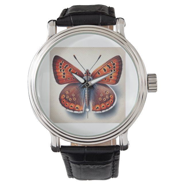Copper Butterflies 141024IREF242 - Watercolor 腕時計 (正面)
