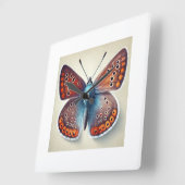 Copper Butterfly 160724IREF231 - Watercolor スクエア壁時計 (傾斜)
