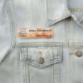 Copper Checkerboard Design Name Badge Custom 名札 (インサイチュ)