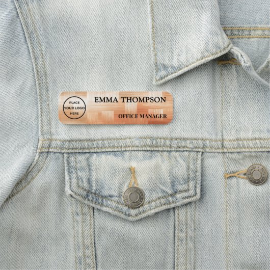 Copper Checkerboard Design Name Badge Custom 名札 (インサイチュ)