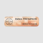 Copper Checkerboard Design Name Badge Custom 名札 (正面)
