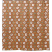 Copper Floral Curtain Pastel Boho Bathroom シャワーカーテン (正面)