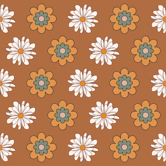 Copper Floral Tablecloth Pastel Boho Dining Style テーブルクロス