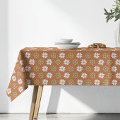 Copper Floral Tablecloth Pastel Boho Dining Style テーブルクロス