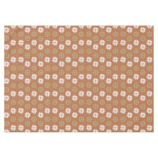 Copper Floral Tablecloth Pastel Boho Dining Style テーブルクロス (正面(横))