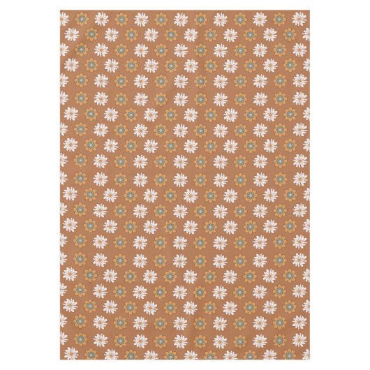 Copper Floral Tablecloth Pastel Boho Dining Style テーブルクロス (正面)