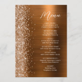 Copper Glam Glitter Script Wedding メニュー (正面)