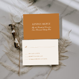 Copper Light Brown Old Money Wedding Mail In RSVP エンクロージャーカード