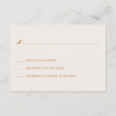 Copper Light Brown Old Money Wedding Mail In RSVP エンクロージャーカード (裏面)