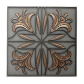Copper Lilies Art Nouveau Floral #16 ID1193 タイル (正面)
