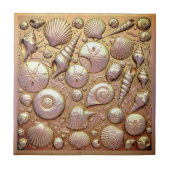Copper Metallic Iridescent Seashells ID1223 タイル (正面)